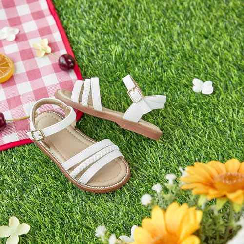 Image of Otter MOMO Girls Open Toe Princess Flat Sandals with Comfort Sole Summer Sandals