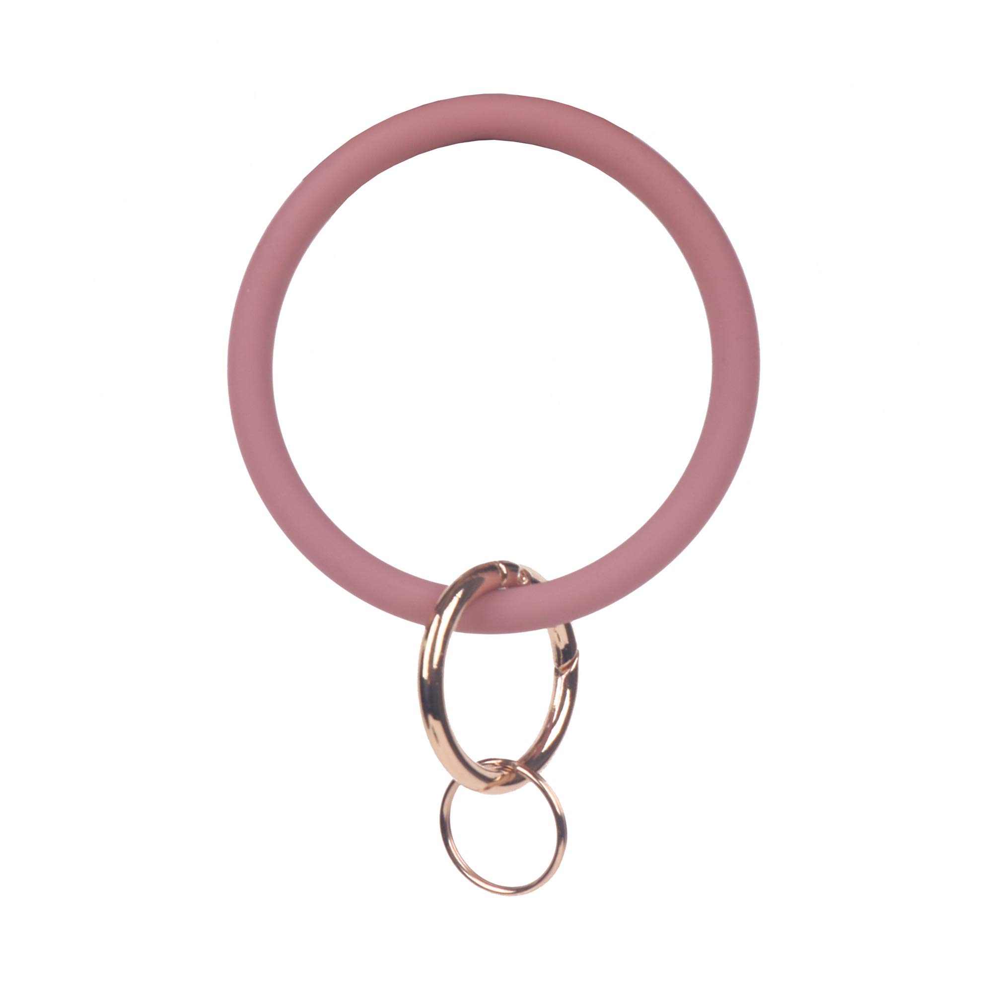 Sbuxhrkid Silicone Wrist Keychain Circle Bracelet Rubber Bangle Round Keyring Holder (Lobster)