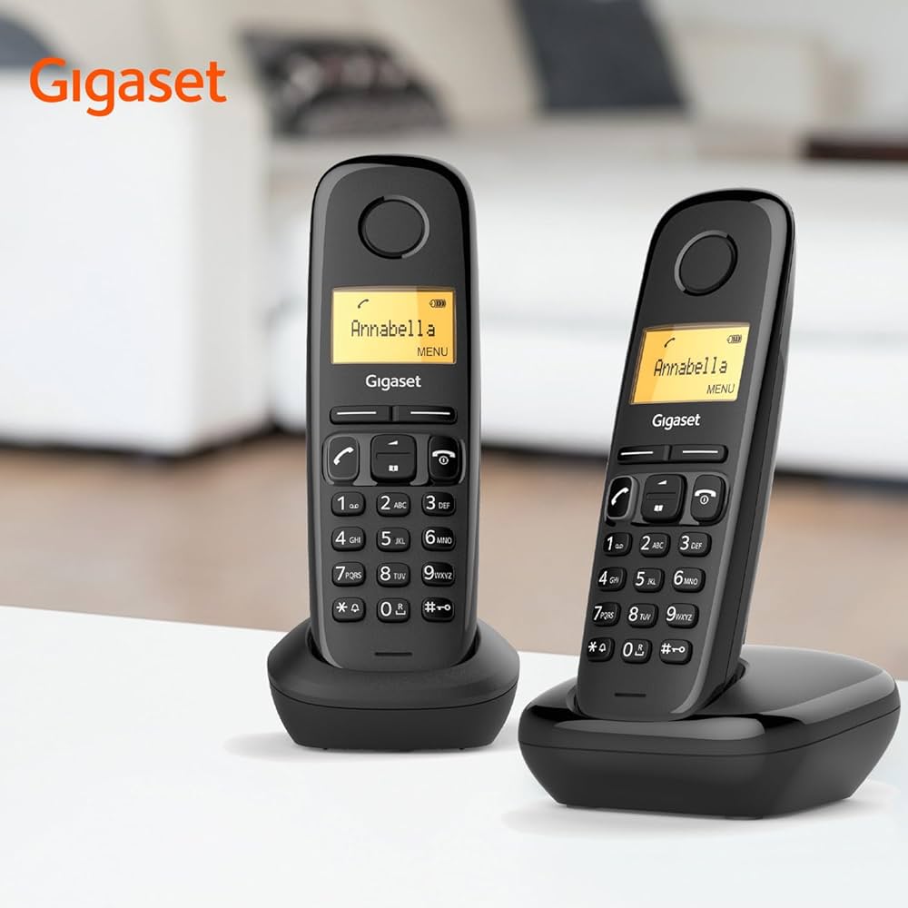 Gigaset A170 Duo - cordless DECT phone with two handsets - great sound  quality - hearing aid friendly - easy menu navigation - speed dial keys -  graphic display, black: Amazon.co.uk: Electronics & Photo