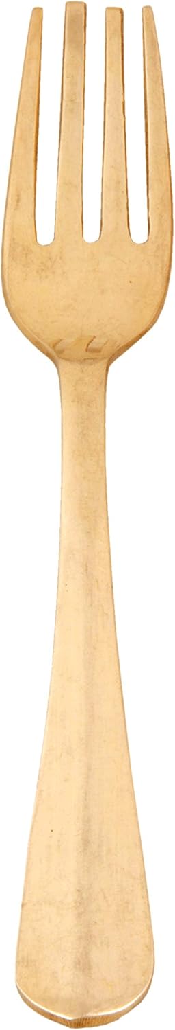 Shiv Shakti Arts® Brass Fork - Tableware - Cutlery Set (Heavy Gauge - 7.2" Inch) - Set of 2 Pieces