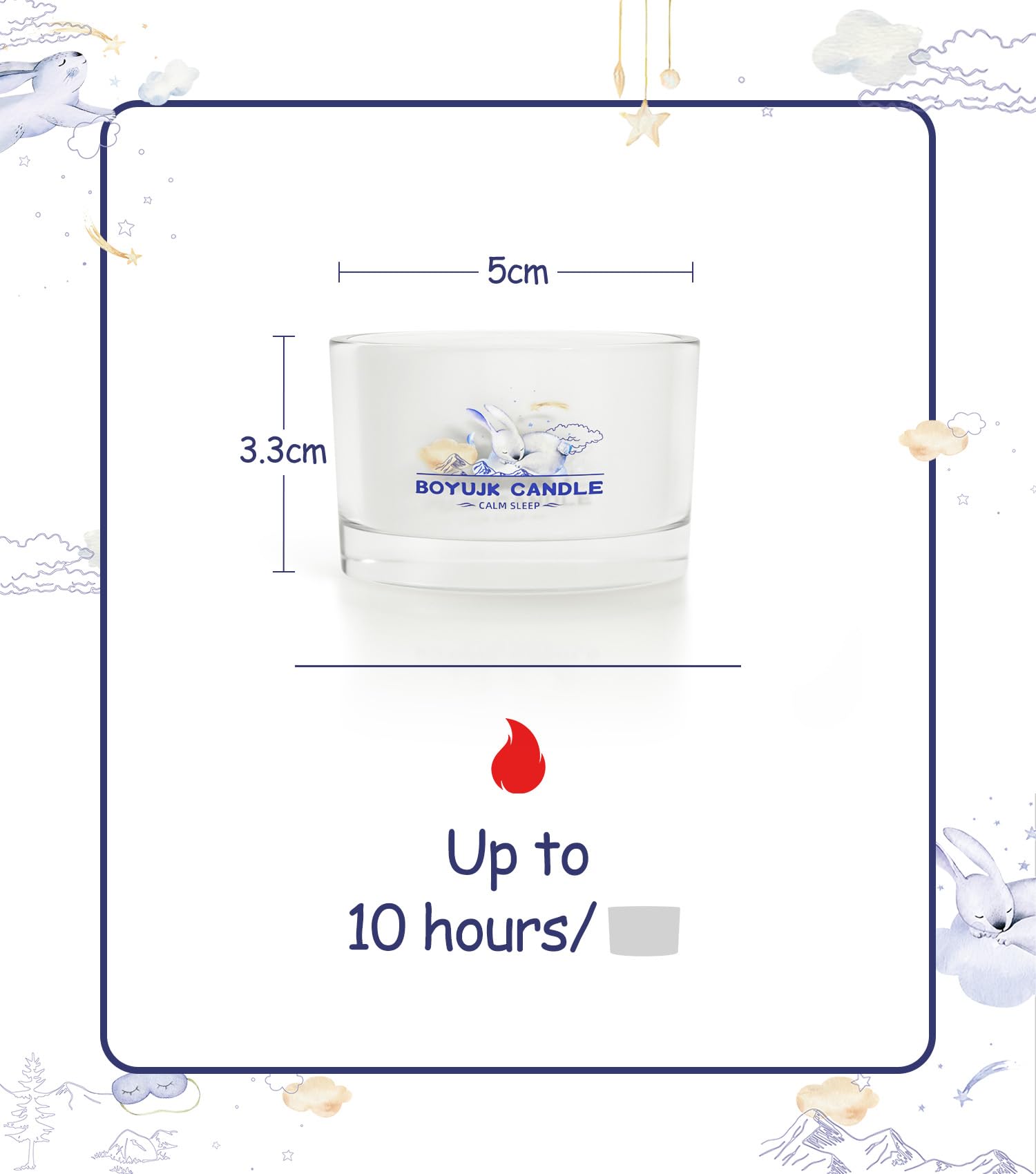Sleep Candles Gifts for Women, White, 3 tum tall, rund - Image 3