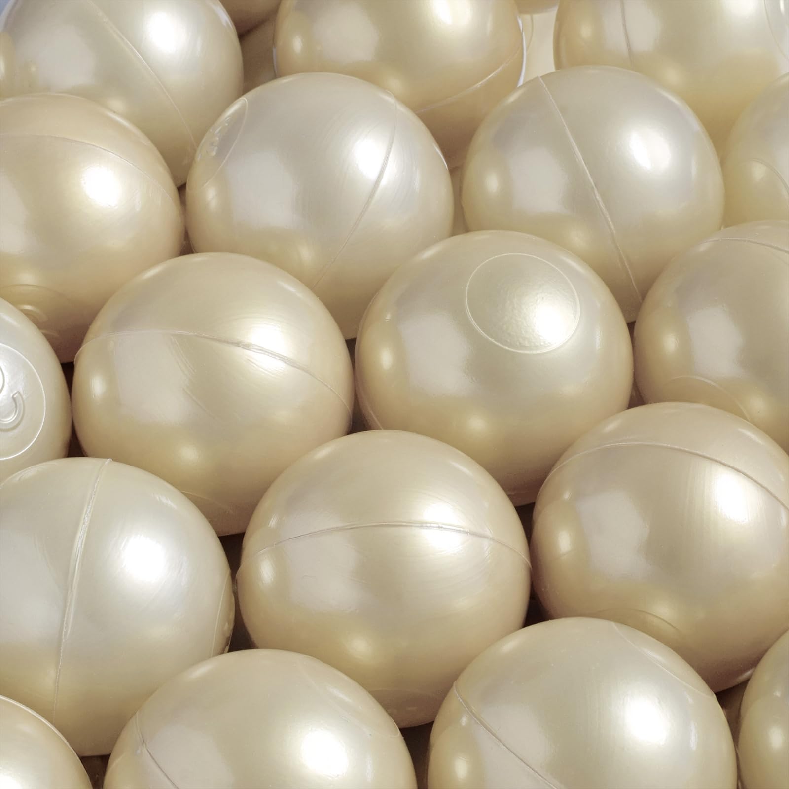 Palline dorate per bagno di palloni – 50 pezzi 6 cm – Plastica sicura non tossica resistente alla spremitura – Giocattoli per bambini a partire da 1 anno – Perfetto per divertimento brillante