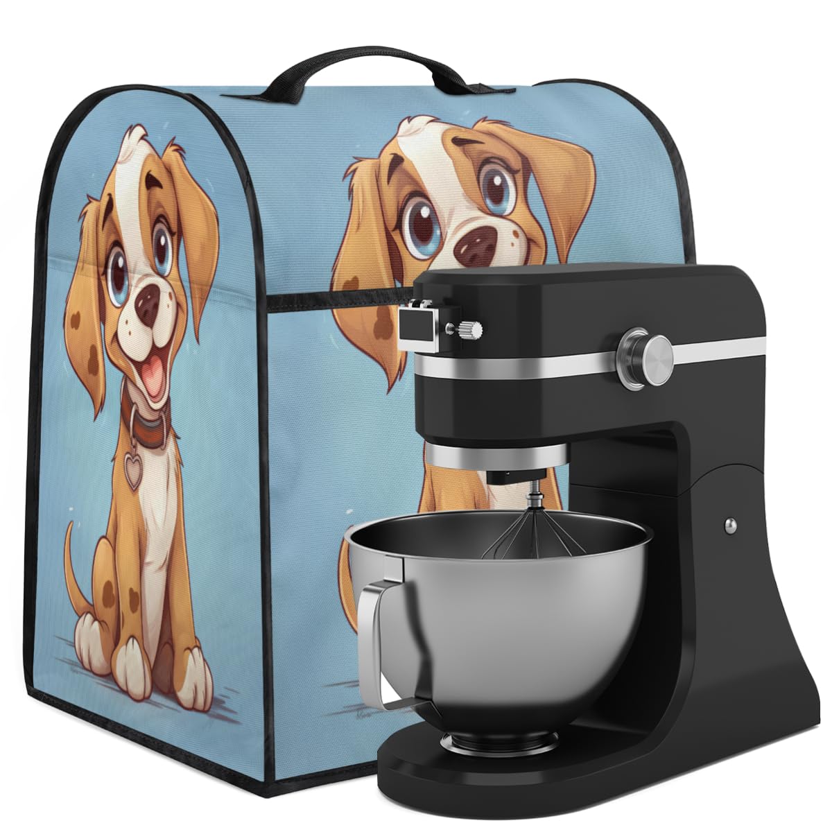 Coffee Maker Cover Cute Dog Printing Kitchen Appliance Covers Small Appliance Covers Blender Cover Juicer Cover Dust Covers for Kitchen Appliances with Top Handle and Pockets,Washable,C194