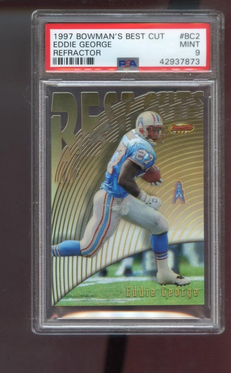 1997 Topps Bowman's Best Cuts REFRACTOR #BC2 Eddie George PSA 9 Graded Football Card NFL Tennessee Oilers Bowmans