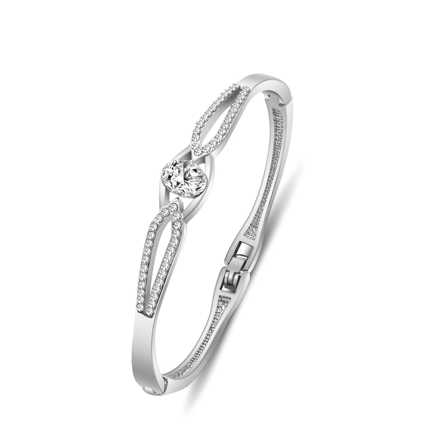 Shining Diva Fashion Latest Stylish Gold Plated Crystal Bangle Bracelet for Women and Girls