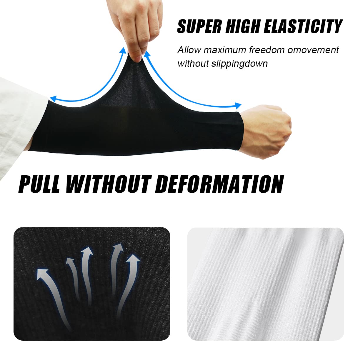 Manicotti Unisex da Manicotti Traspiranti anti-UV Maniche per Braccia per Pallavolo, Ciclismo, Pallacanestro, Corsa, Lavoro All'Aperto, Gioco (1 paio Bianco)