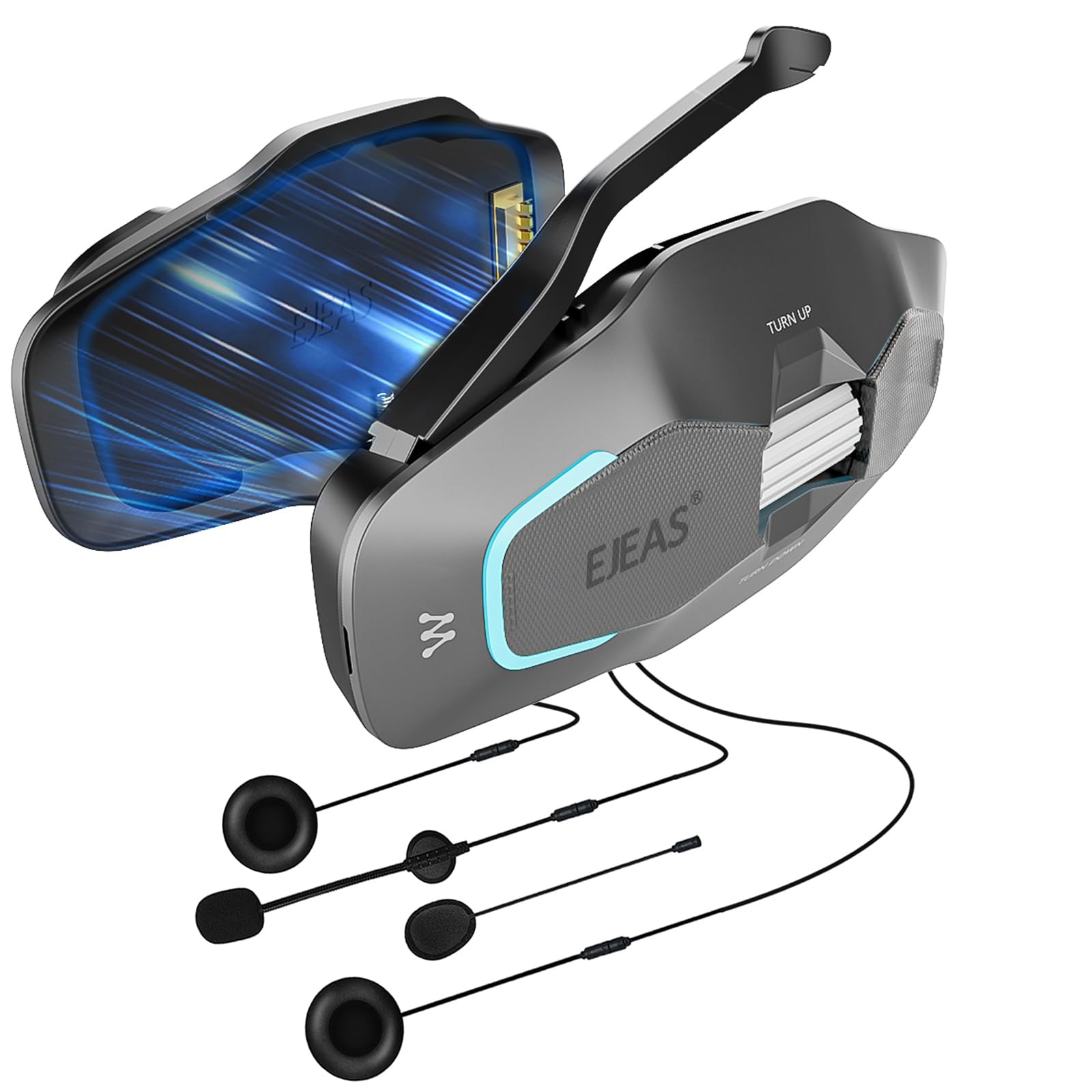 SolaMr X10 Interfono Moto, Mesh 4.0 Interfono Casco per 2 al 10 Persone Possono Parlare Liberamente, Bluetooth 5.1 Interphone Moto 1500m, Rete Integrata con Dispositivi Mobili Senza Limiti di Distanza