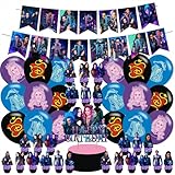 Descendants Birthday Party Decoration, Descendants Include Theme Birthday Banner, Cake Topper, Latex Balloons for Movie Fans Party Supplies