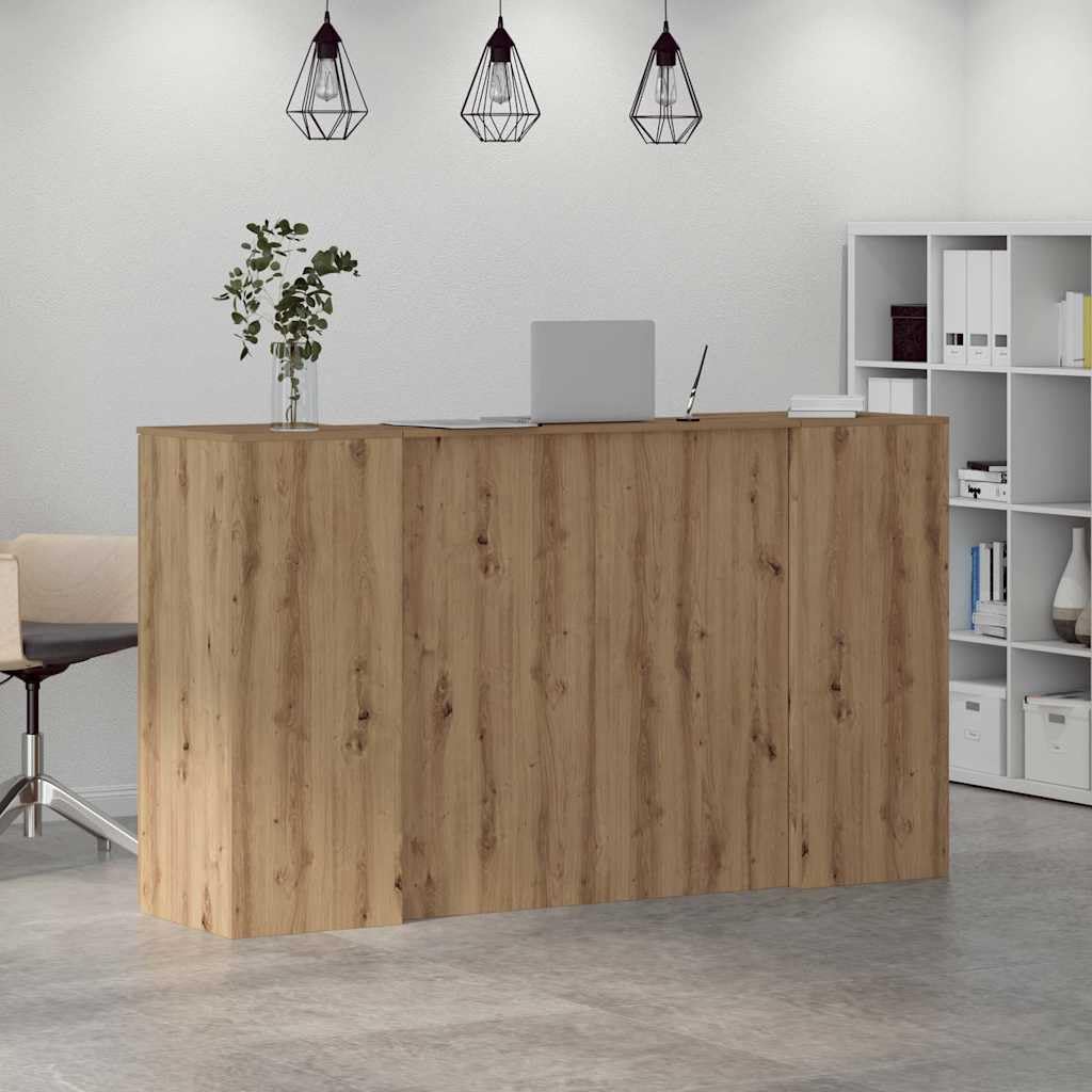 Banco reception Artisan Rovere 180 x 50 x 103,5 cm, materiale in legno, per ufficio, reception scrivania, con spazio di archiviazione per casa, ufficio, moderna soluzione di lavoro