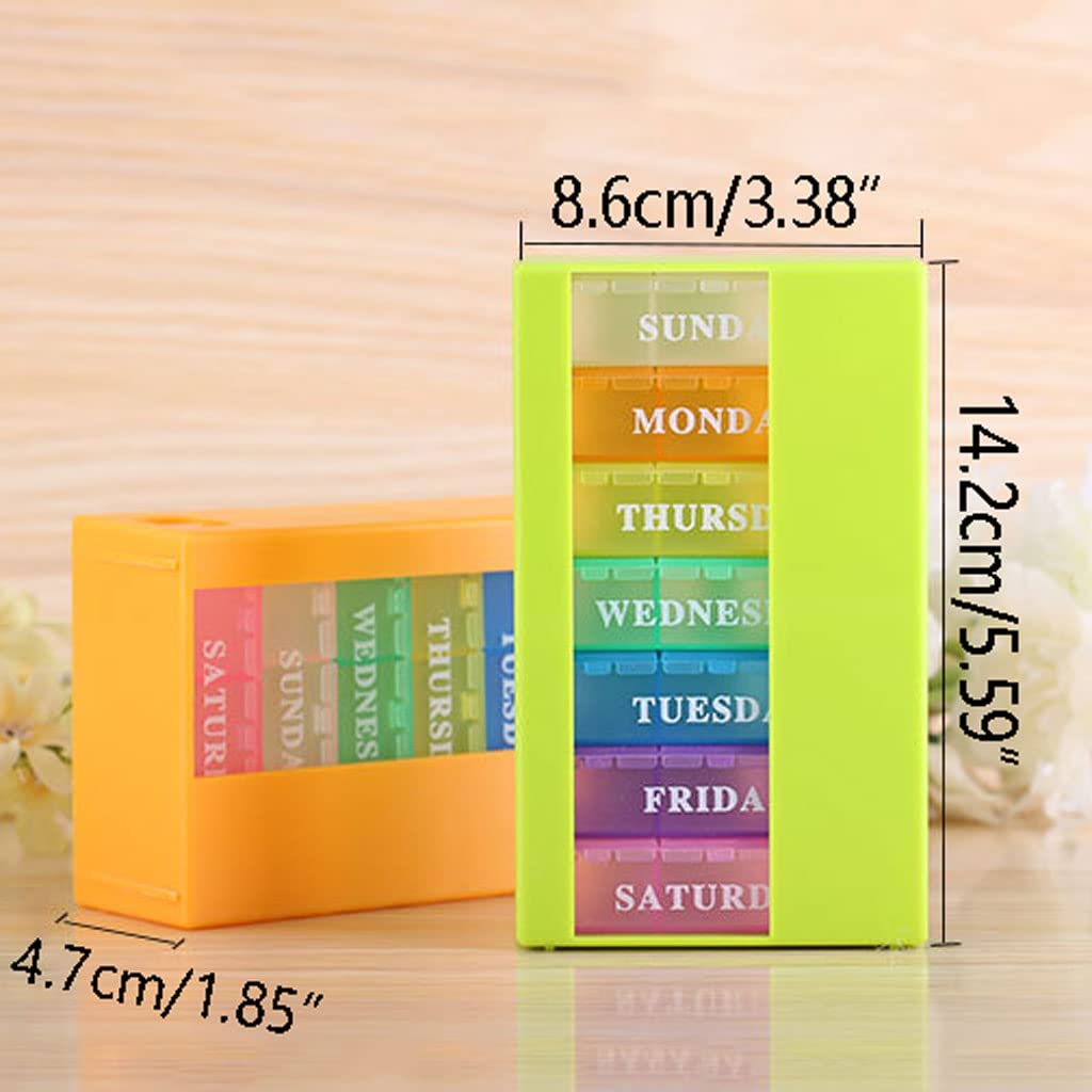 Étui à pilules 5 pièces hebdomadaire 7 jours pilule médecine support de la boîte organisateur hebdomadaire 7 jours 21 fentes boîte de rangement de pilules pour les suppléments de médicaments Récipient