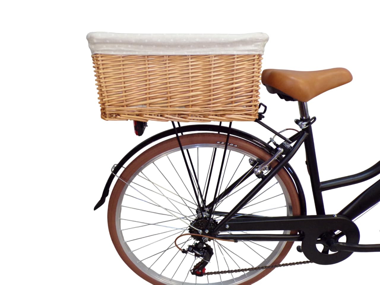 bicicletta donna bici da città city bike da passeggio 28'' con cambio vintage retro' con cesto in vimini anteriore e posteriore