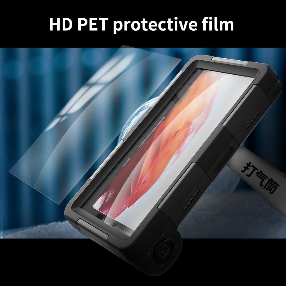 für iPhone 16e/15/14/13/12 Pro Max Plus Tauchen Hülle, Universal IP68 15m Wasserdicht Telefon Fall für Handys von 4,7-6,9'' für Draussen Surfen Schnorcheln Foto Video mit Handgelenksband-Schwarz