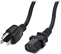 Vista 3 de Extensión universal de cable de alimentación, 3 clavijas para computadora, monitor de escritorio, TV, Apple, impresora, escáner, proyector, 18 AWG