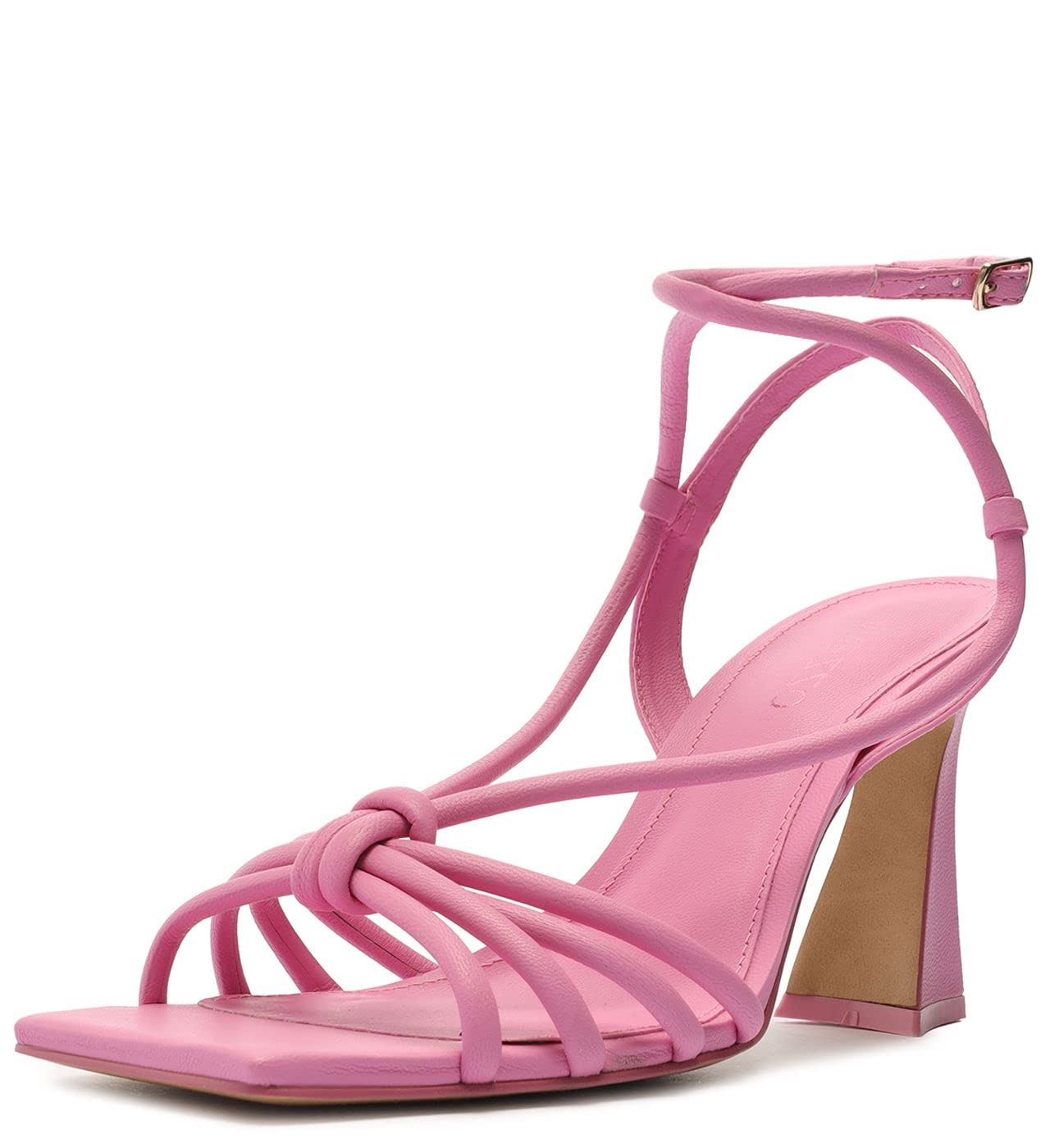 ArezzoWomen's Nida Square Toe Strappy Heeled Sandal