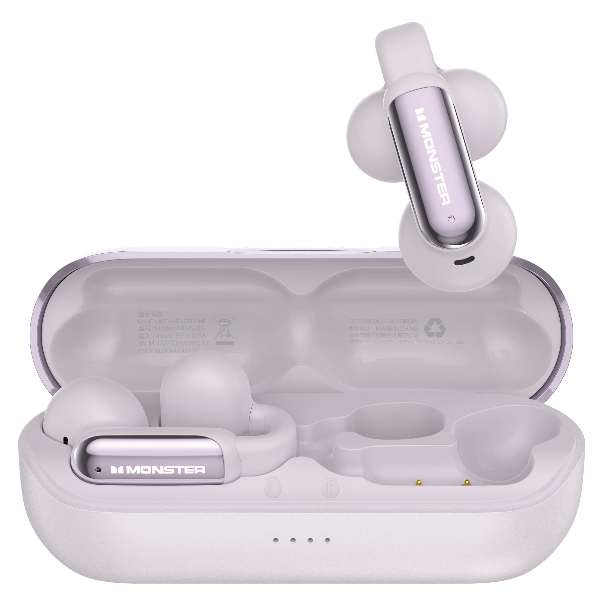 Monster AI Translation Earbuds Open AC601, 3-in-1 Translator Wireless Earbuds, Bluetooth 6.0 Open Earbud with 115 Languages Translation, Real-Time AI