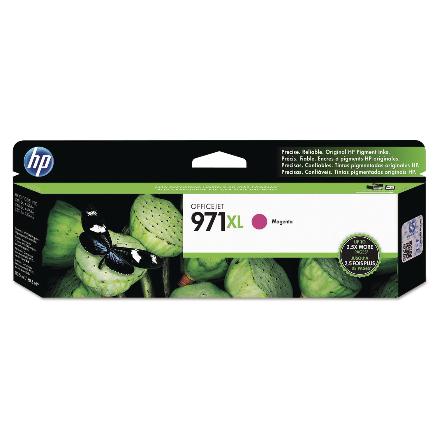 HP 971XL | PageWide Cartridge High Yield | Magenta | Works OfficeJet Pro X451, X476, X551, X576 | CN627AM