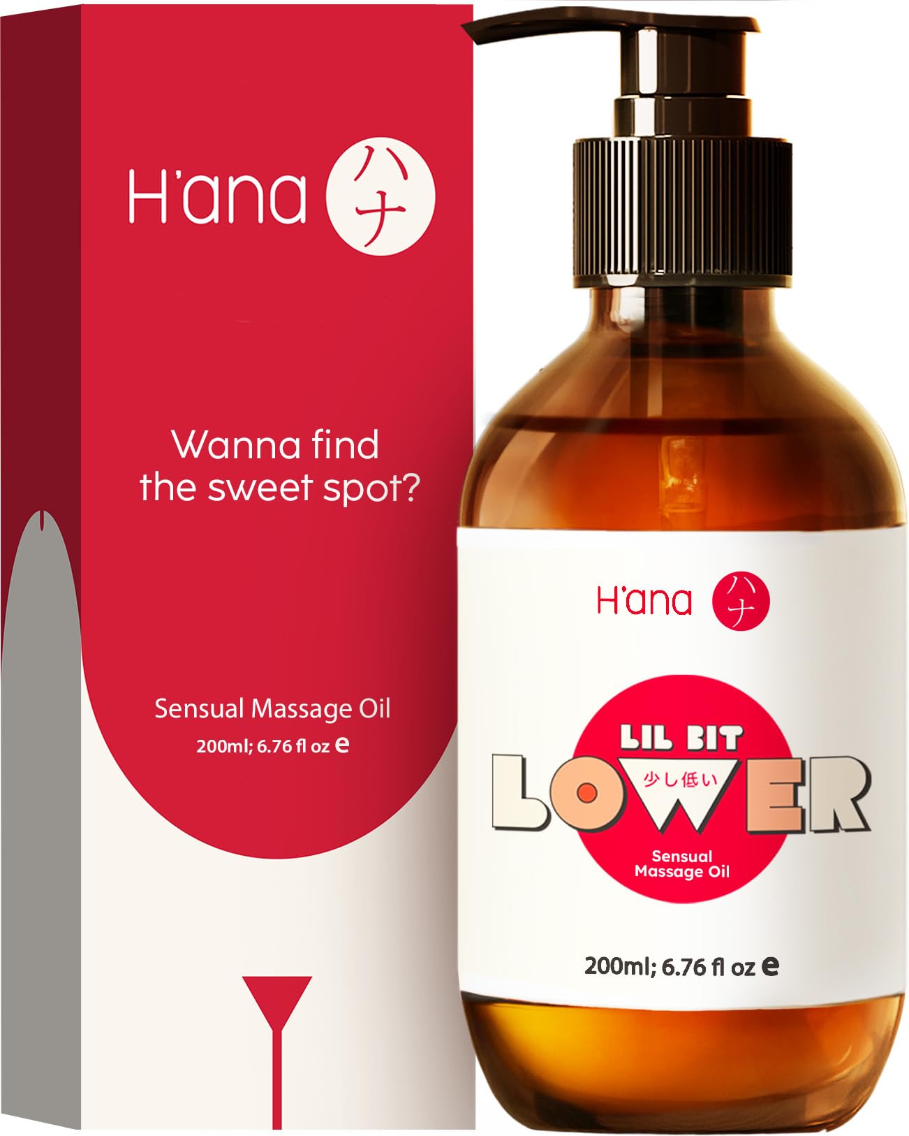 H'ana Sensual Massage Oil for Date Night - Gently Warming, Soothing & Hydrating, Crafted with 100% Pure Vanilla Body Oil for Cozy Moments and Bedtime Therapy (6.76 Fl Oz)