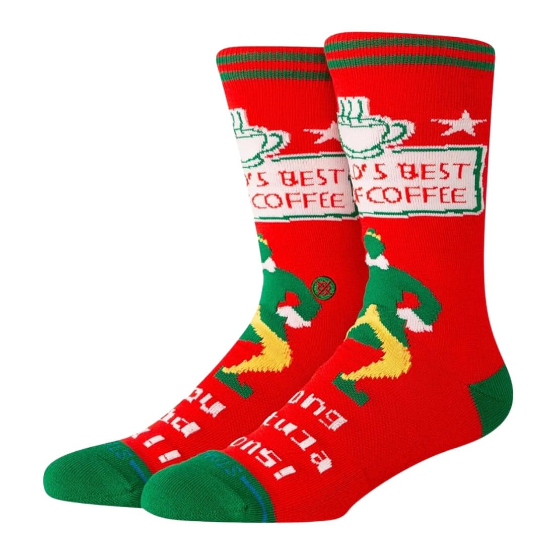 Stance Buddy Christmas Elf Worlds Best Socks (Red, 43-47)