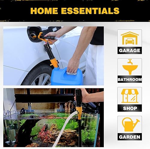 Miniatura 8 de ELEAD Bomba portátil con batería - Bomba eléctrica de transferencia de combustibleagua 2.4 GPM, bomba de sifón líquido con control de flujo