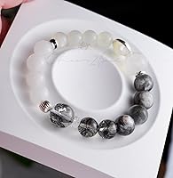 Vista 12 de Precious Gemstone Natural Crystal Healing Bracelet, Rutilated Quartz, Moonstone, Quartz Handmade Original Design Bracelet