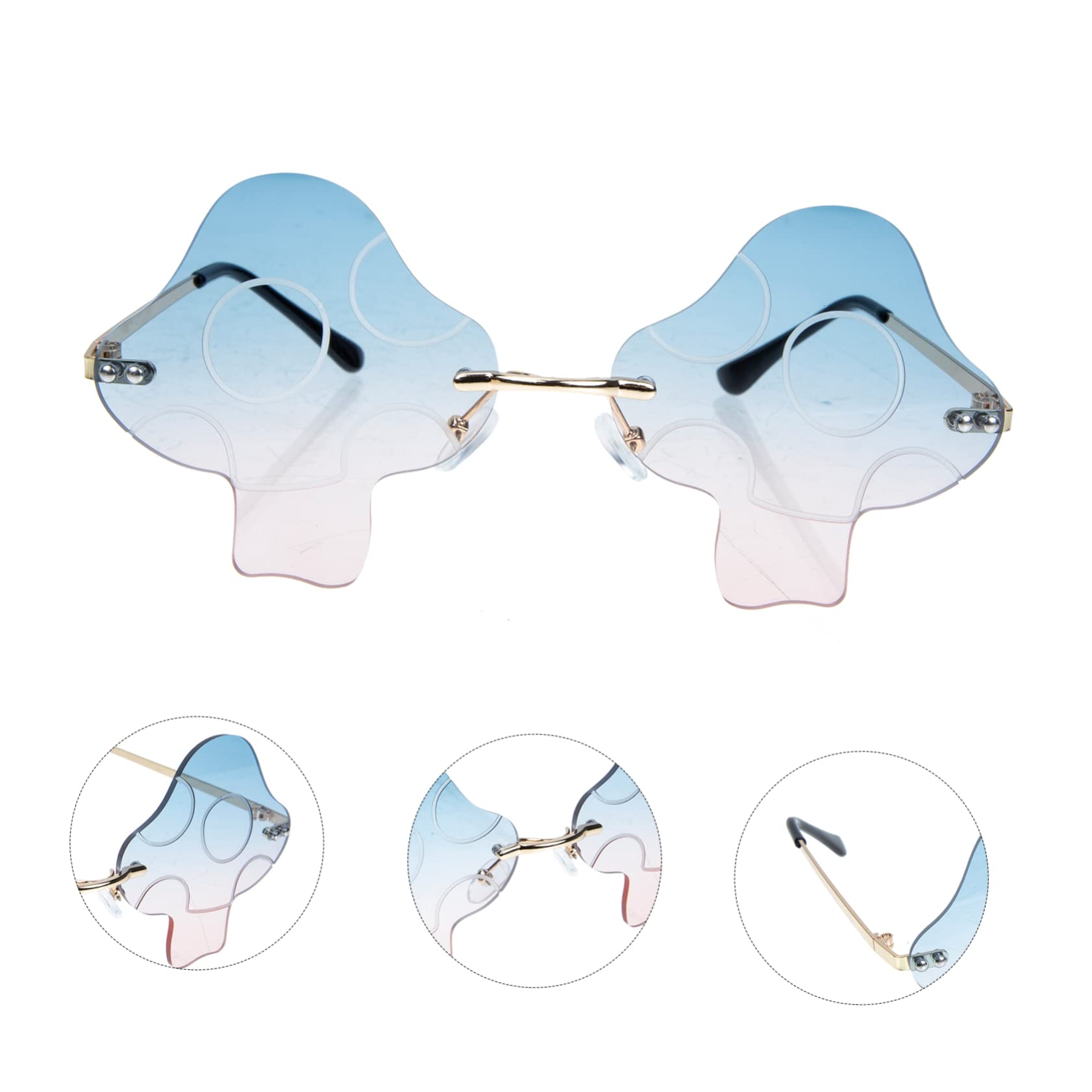 VALICLUD Suministros Para La Fiesta Gafas Sin Montura Para Hombre Gafas De Sol De Setas Para Gafas De Sol De Halloween Lentes De Sol Con Forma De Champiñón Metal