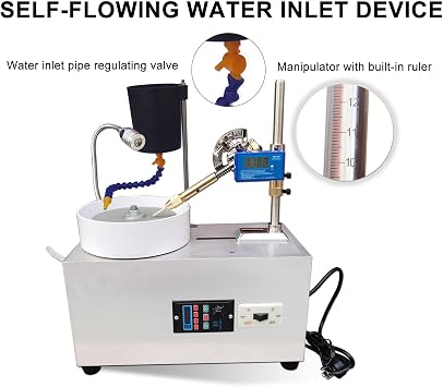 Gem Faceting Machine,Jade Grinding Polisher,110V/220V Electric Lapidary Water Grinding Equipment,with LED Lighting and Angle Digital Display(220V)