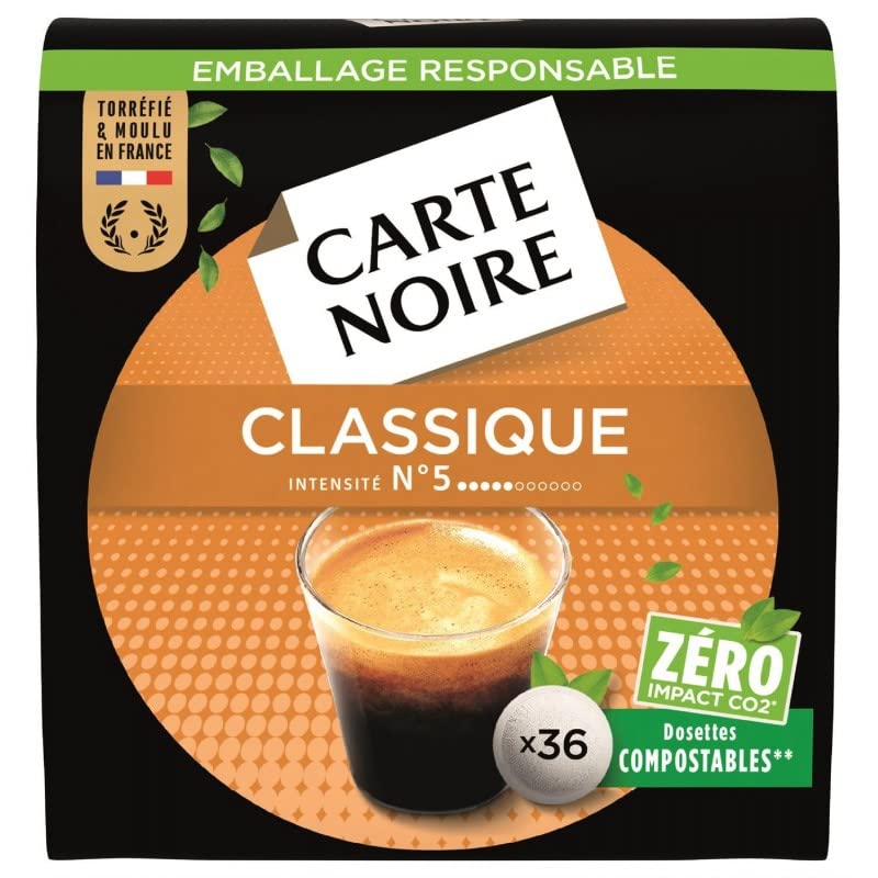 CAFÉ DOSETTES CLASSIQUE 250G, CARTE NOIRE, LOT DE 3