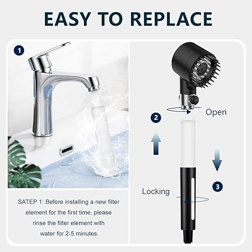 Miniatura 2 de Filtro de ducha multietapa compatible con filtro de ducha PWERAN para filtro de ducha Fitespot para cabezal de ducha de mano, paquete de 3