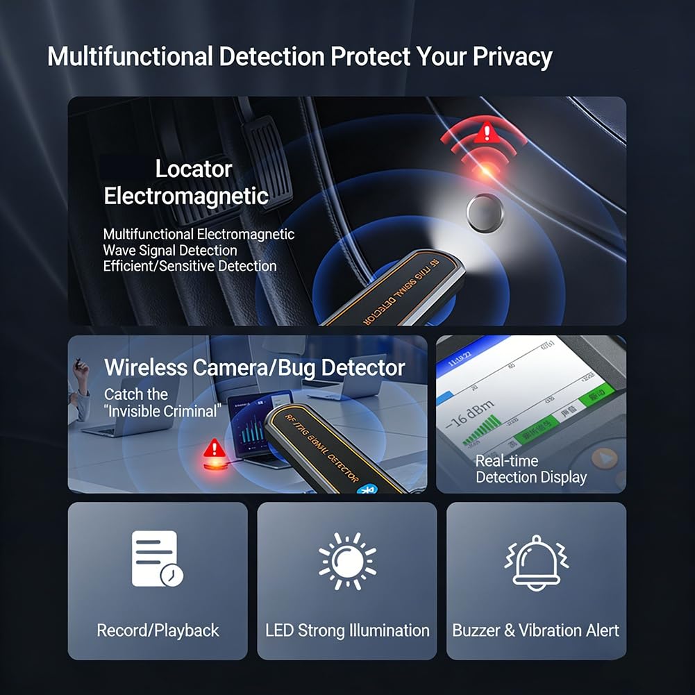 Detector de Señal GPS Inalámbrico Bluetooth/Tag Portátil DS828 Escáner de Dispositivos Detección de Señal Bluetooth WiFi