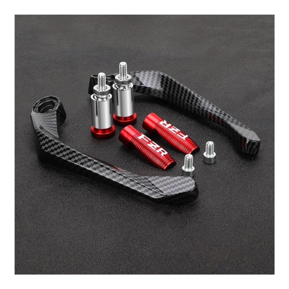 BEQLXTA Brake Lever Guard Motorcycle Handlebar Brake Clutch Lever Hand Guard Protector Handguard for FZR1000 FZR250 FZR400 FZR400RR FZR600 FZR600RR(Red with Logo)