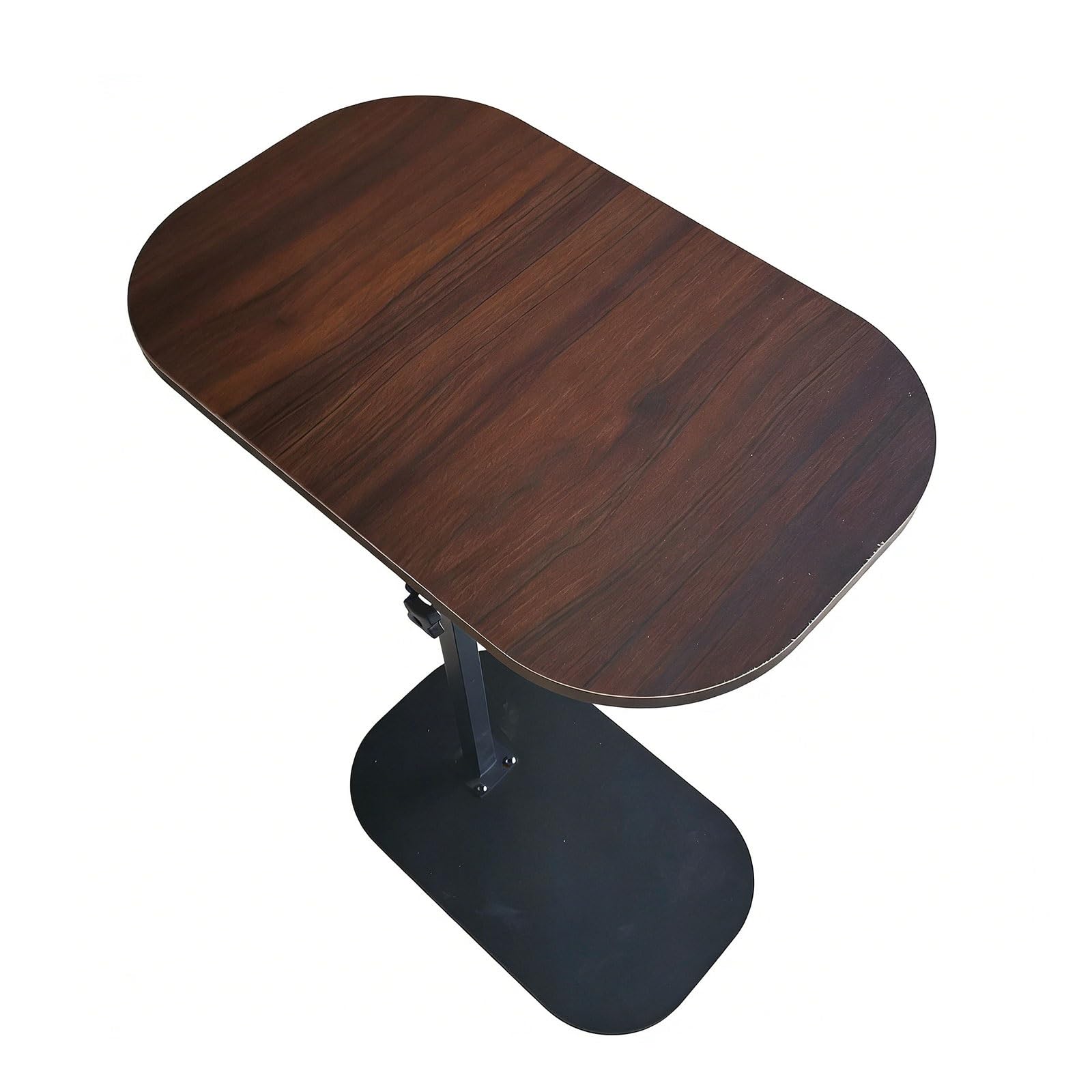 Mesa Auxiliar Regulable en Altura Mesita de Noche de Tablero Artificial, Mesita de Noche de Dormitorio, Tablero Engrosado Giratorio 360°, para el Hogar, Hospital(Brown)