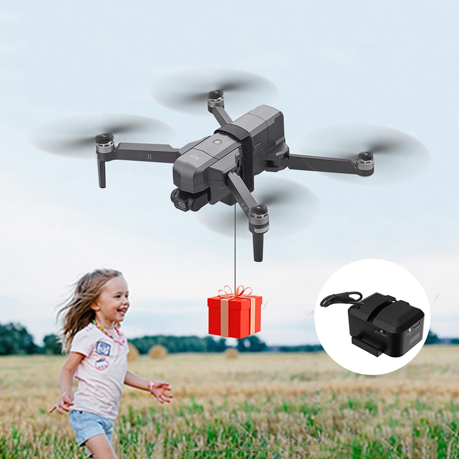 ZEZEFUFU Drone Airdrop System - Dispositivo de entrega de transporte para DJI Mini 3 4 Pro
