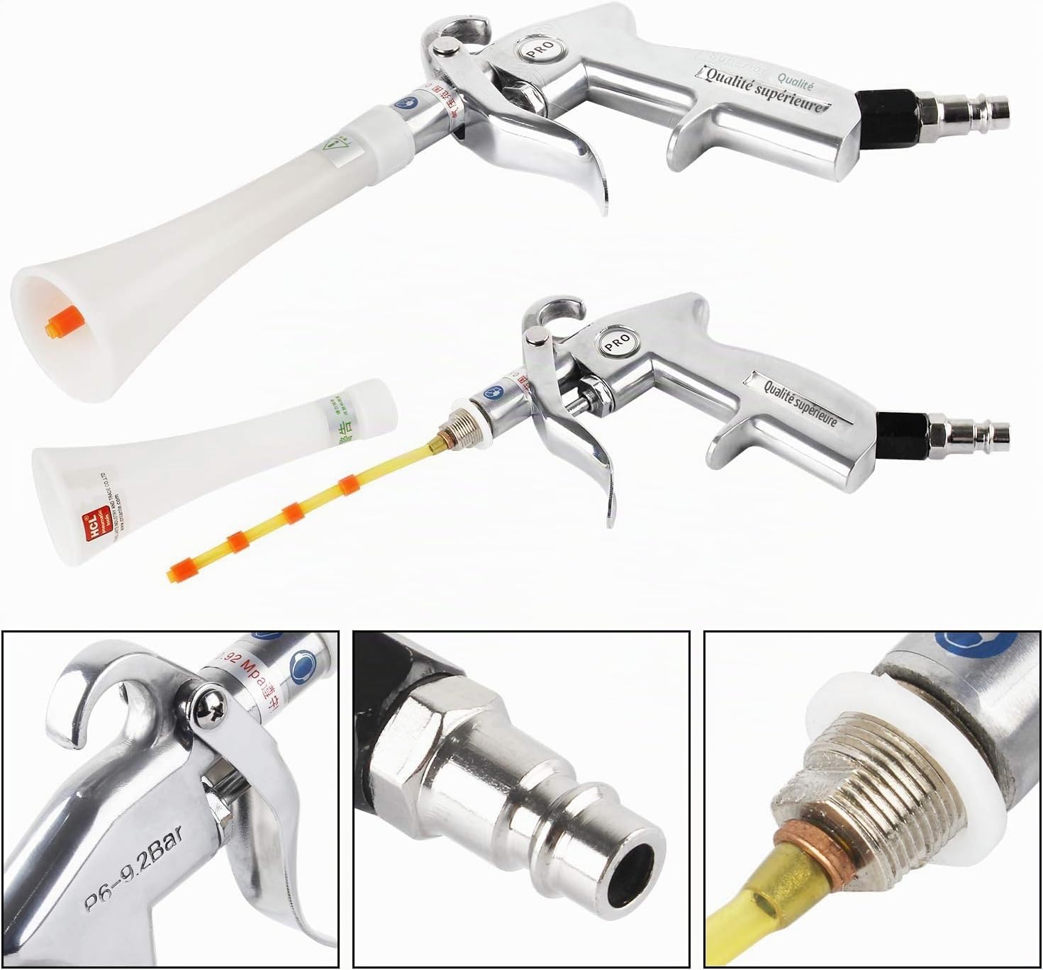 Acier inoxydable Pistolet de Nettoyage Sec, Pistolet de Soufflage à Air Comprimé, Haute Pression Sans réservoir