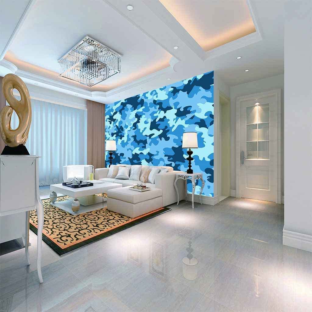Papel Pintado Mural 3D Abanico Militar Con Estampado De Camuflaje Azul Autoadhesivo Pared Foto Arte Cartel De La Pared Pegatinas Decorativas De Pared Pelar Y Pegar Pegatinas De Fondo De Pared Extraíb