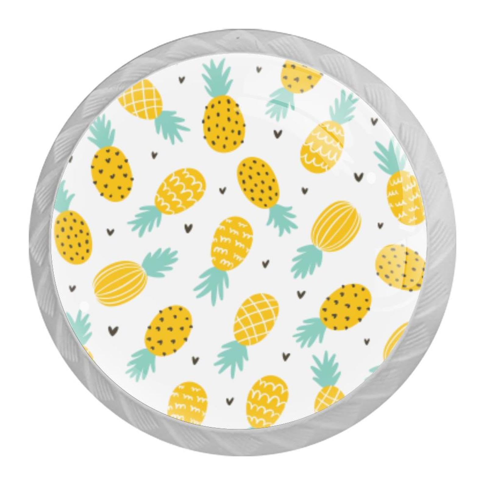 Tqmspg Multi17 4 Pieces Drawer Pulls Pineapple Pattern Door Knobs Dresser Handles For Kitchen Wardrobe Cupboard Hardware Furniture