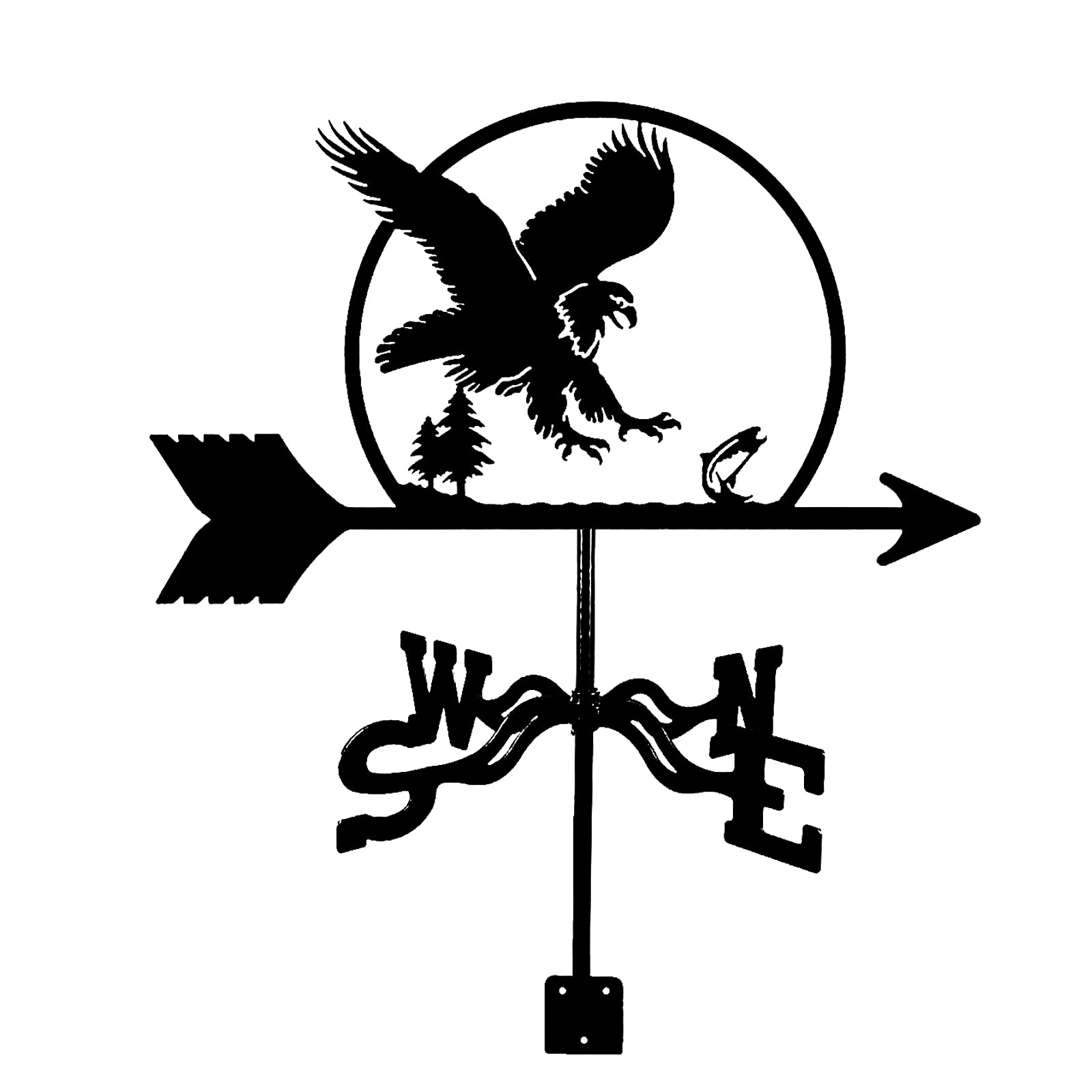 WIQUYBML wind vane Wind Vane For Yard Measuring Tool Cows Vulture Trout Garden Mount Stake, Direction Indicator Outdoor Bracket Weathervane for Farm Barn (