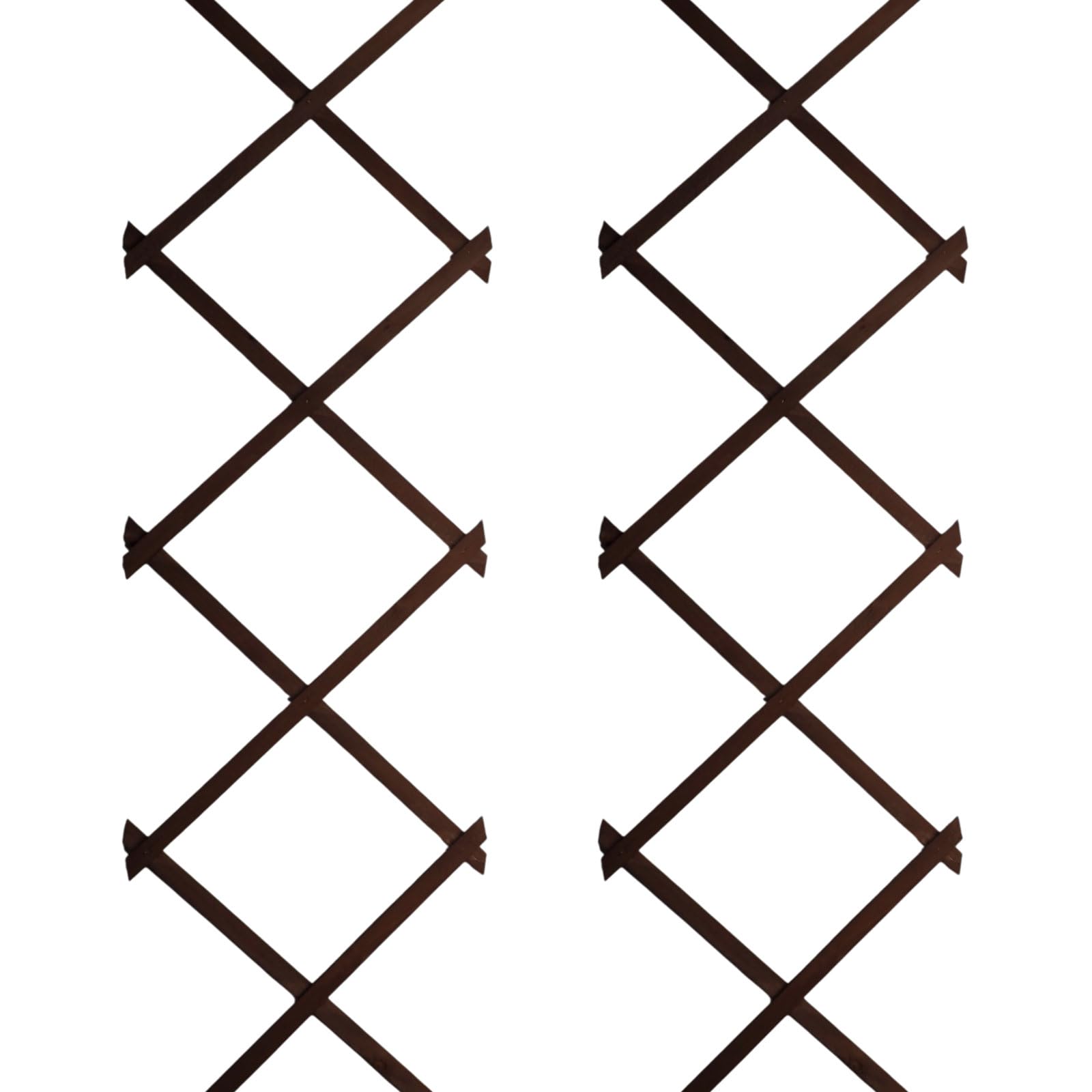 Gem Imports Expandable Wooden Garden Trellis Panels - Dark Brown - Set of 2
