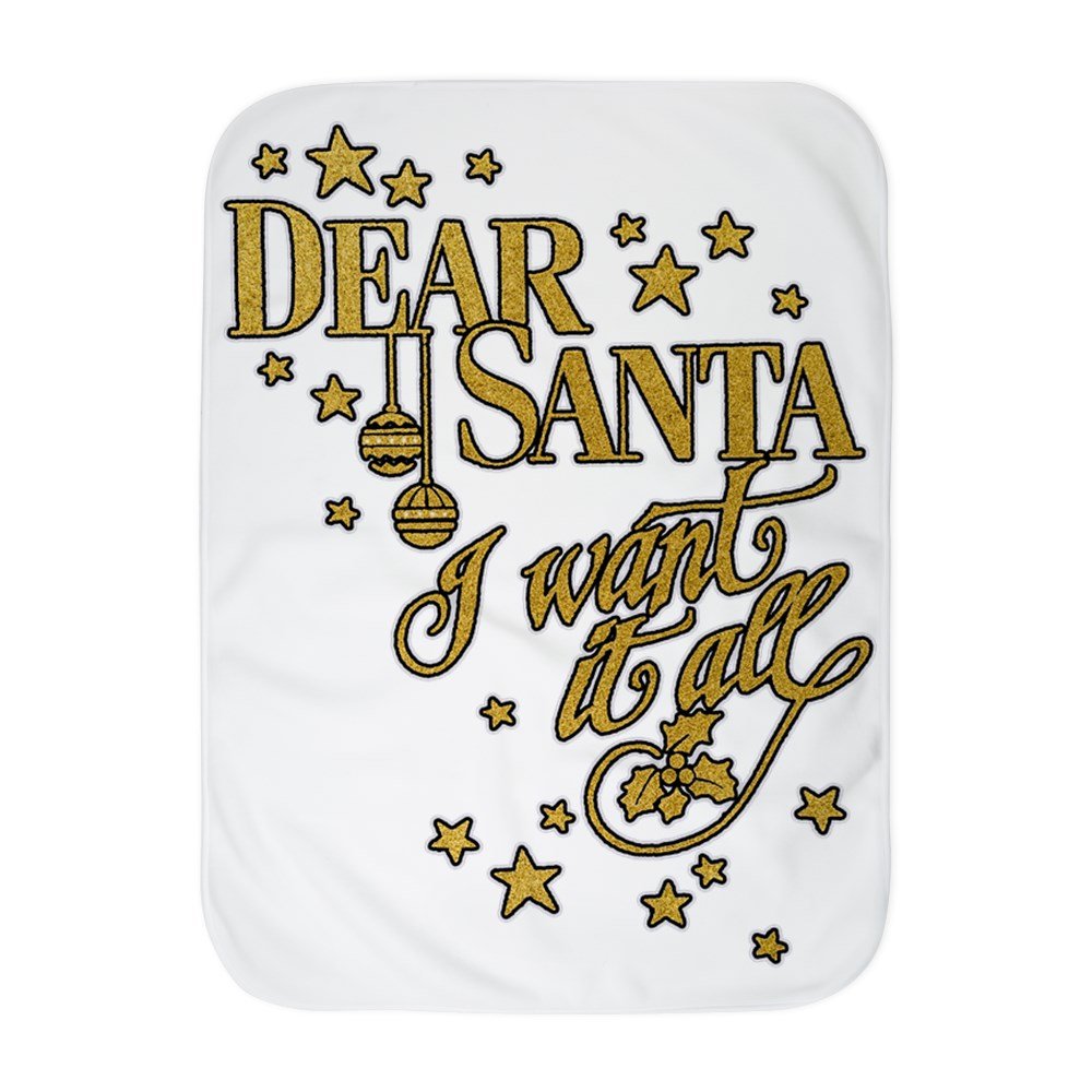 Royal Lion Baby Blanket White Christmas Dear Santa I Want It All, White, One Size