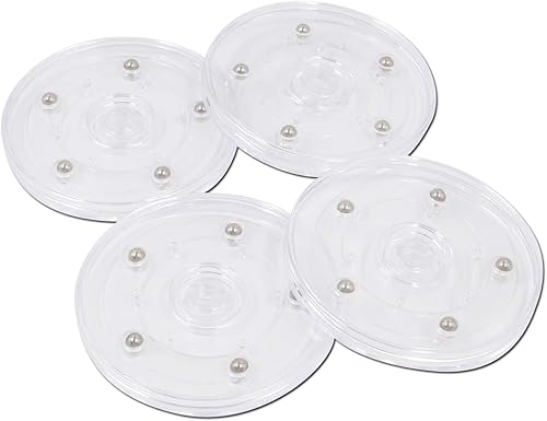 Juego de 4 rodamientos de plástico para mesa giratoria de acrílico, para cocina, especias, mesa, pastel, 3.937 in4 pulgadas