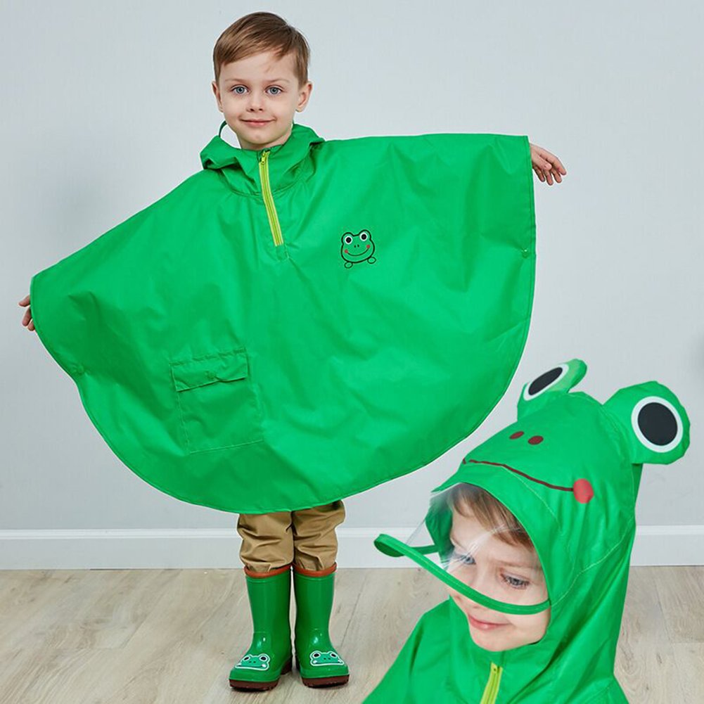 Poncho Enfant Pluie Unisex Cape Impermeable Bebe Manteau Imperméable Garçon Fille Veste Anti Pluie avec Capuche Cartoon Convient aux Enfants de 2 à 6 ans