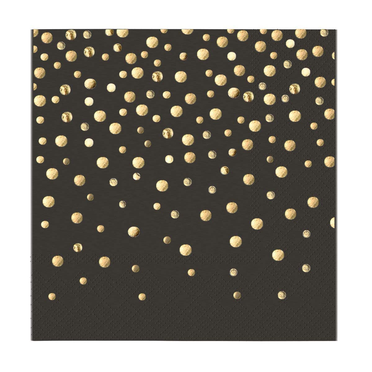 2 Ply Black Paper Napkins with Gold Polka Dot Design | Party Disposable Table Tissue Napkins for Birthday Baby Shower Anniversary Wedding Cocktail Dinner - 20 Pieces-image-48