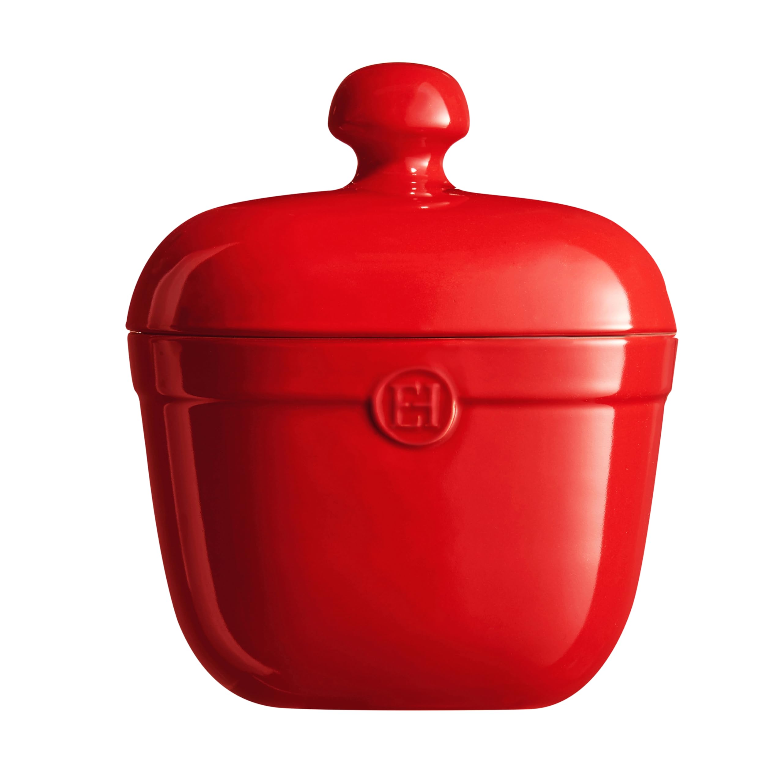 Emile Henry Burgundy Made In France Ceramic Cookie Jar -2.75 Qt|