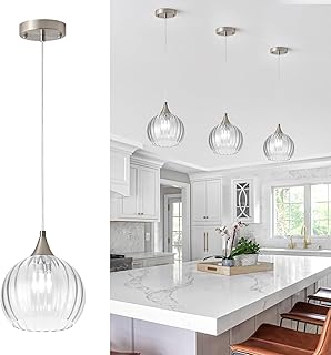 Brushed Nickel Pendant Lights Kitchen Island, Globe Pendant Light Fixtur...