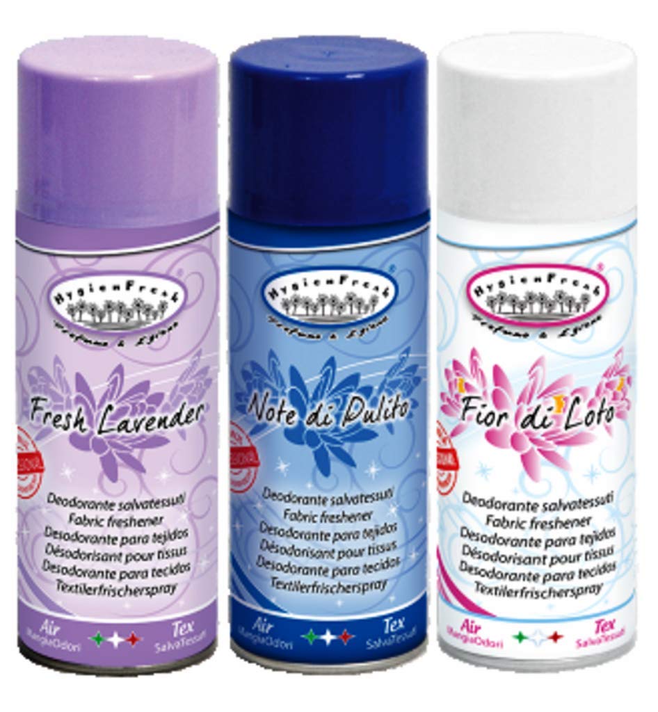 Fior di Loto Note di Pulito Fresh Lavender 3 deodorante spray 400 ML per tessuti, abiti, tende, divani, scarpe e in ambiente domestico/ufficio