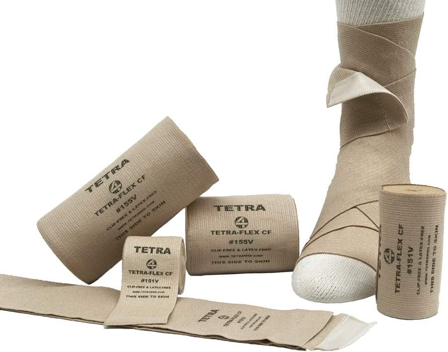 Tetra-Flex™ CF, Clip Free Deluxe Woven Elastic Bandage, 6" X 5.5Yd (Stretched Length) Latex Free, 12 per Box