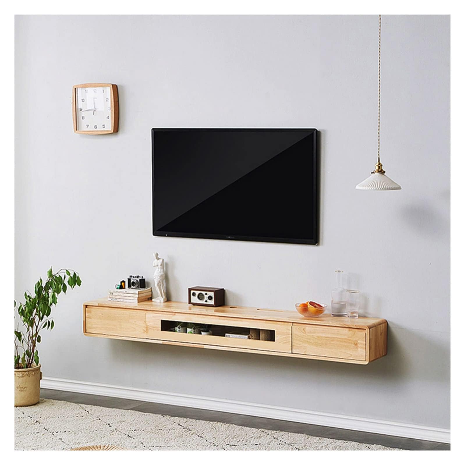 CAFIEDR Floating Tv Stand Wall Mounted Tv Cabinet-Space-Saving Entertainment Media Console Storage Hutch,For Living Room Décor.G-140cm