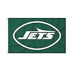 Rico Industries NFL Football New York Jets Primary Logo 3\' x 5\' Banner Flag Single Sided - Indoor or Outdoor - Home Dcor