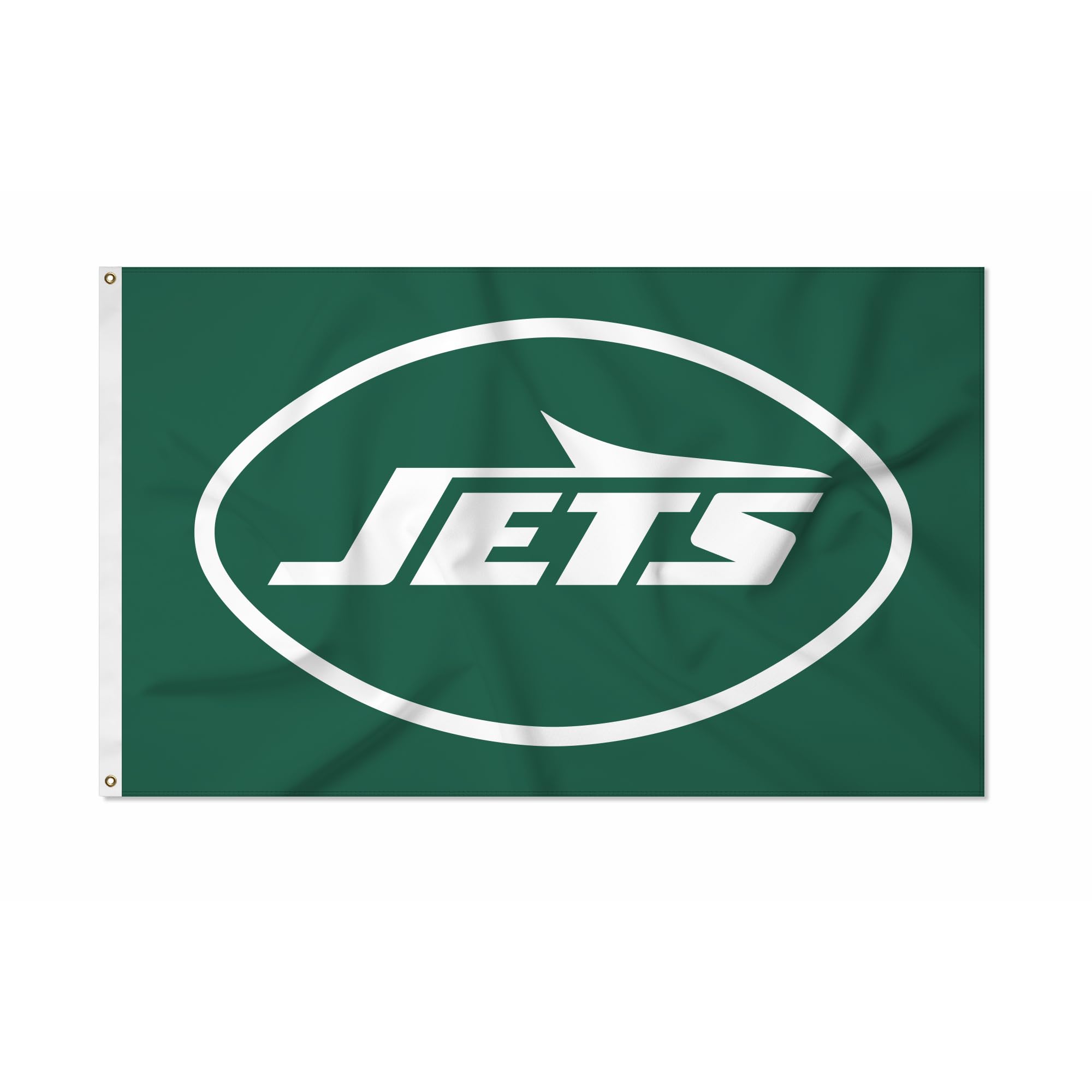 Rico Industries NFL Football New York Jets Primary Logo 3' x 5' Banner Flag Single Sided - Indoor or Outdoor - Home Décor