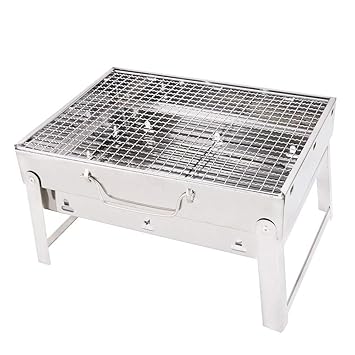 Maharaj Mall Stainless Steel Foldable Charcoal Grills Outdoor Portable Thickened BBQ Camping Grills