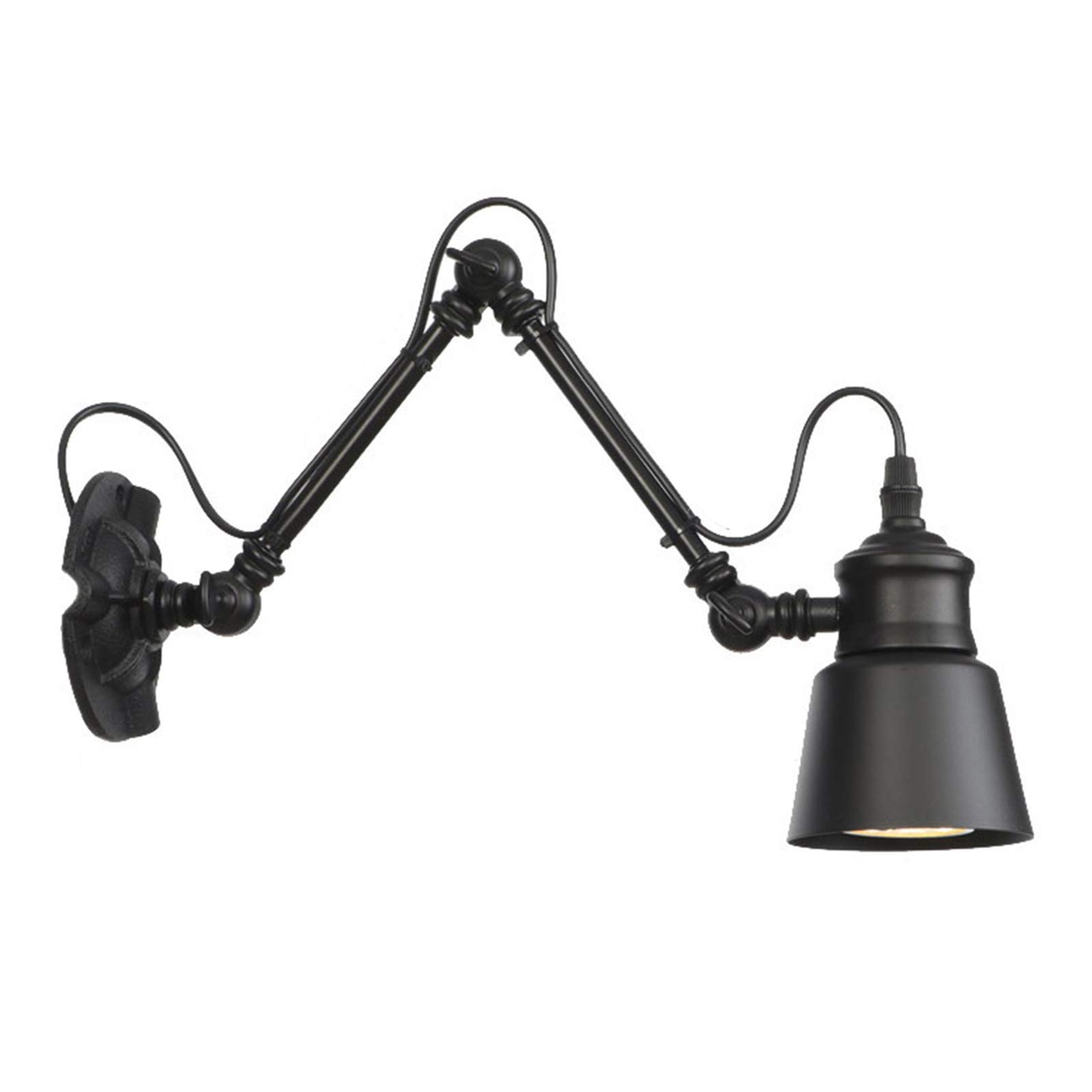 Applique murale à bras oscillant noire E27 luminaire industriel